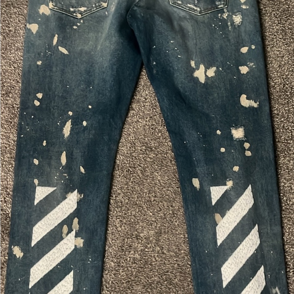 Men's Skinny Jeans - Distressed Blue